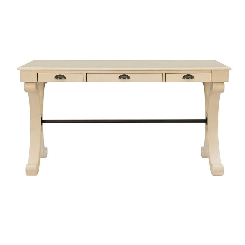 3-Drawer Writing Desk with X-Style Legs