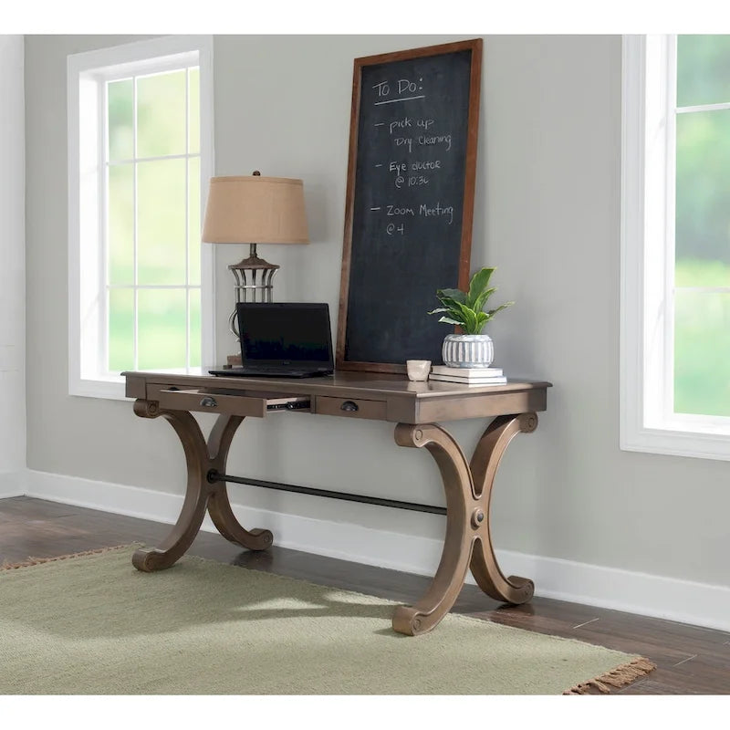 3-Drawer Writing Desk with X-Style Legs