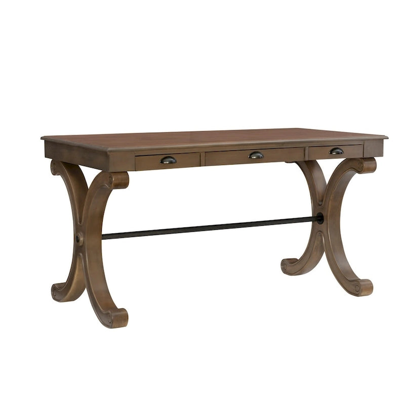3-Drawer Writing Desk with X-Style Legs