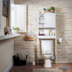 7-Shelf Over-Toilet Bathroom Space-Saver Cabinet, White