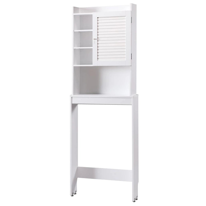 7-Shelf Over-Toilet Bathroom Space-Saver Cabinet, White