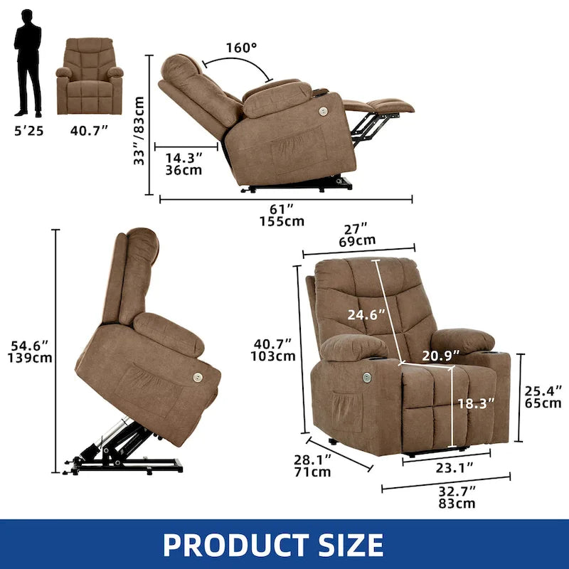 Power Lift Recliner with Massage and Heating