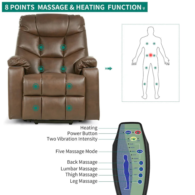 Power Lift Recliner with Massage and Heating