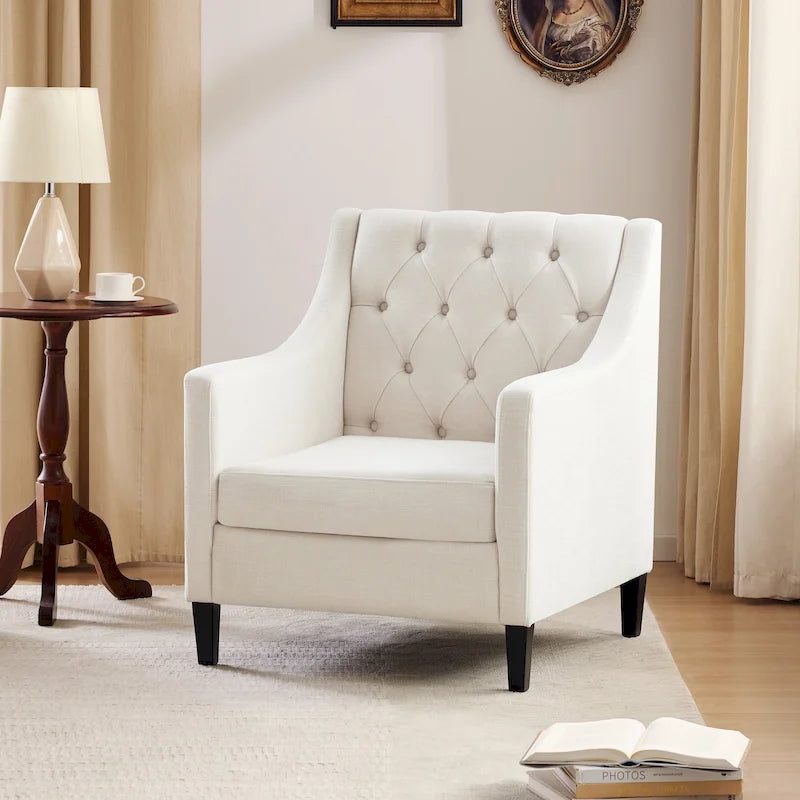 Upholstered Accent Armchair – Available in Blue, Dark Teal & Beige