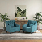 Upholstered Accent Armchair – Available in Blue, Dark Teal & Beige