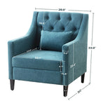 Upholstered Accent Armchair – Available in Blue, Dark Teal & Beige