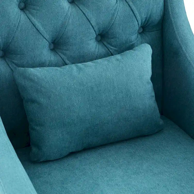 Upholstered Accent Armchair – Available in Blue, Dark Teal & Beige