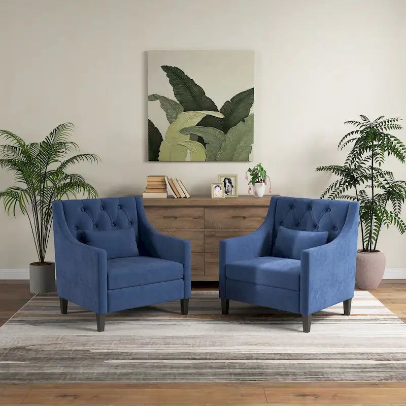 Upholstered Accent Armchair – Available in Blue, Dark Teal & Beige
