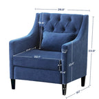 Upholstered Accent Armchair – Available in Blue, Dark Teal & Beige