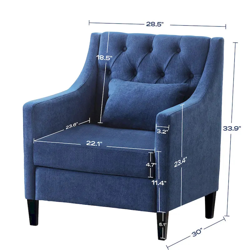 Upholstered Accent Armchair – Available in Blue, Dark Teal & Beige