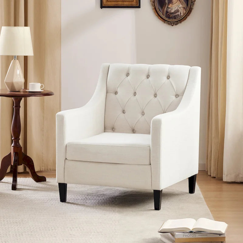 Upholstered Accent Armchair – Available in Blue, Dark Teal & Beige