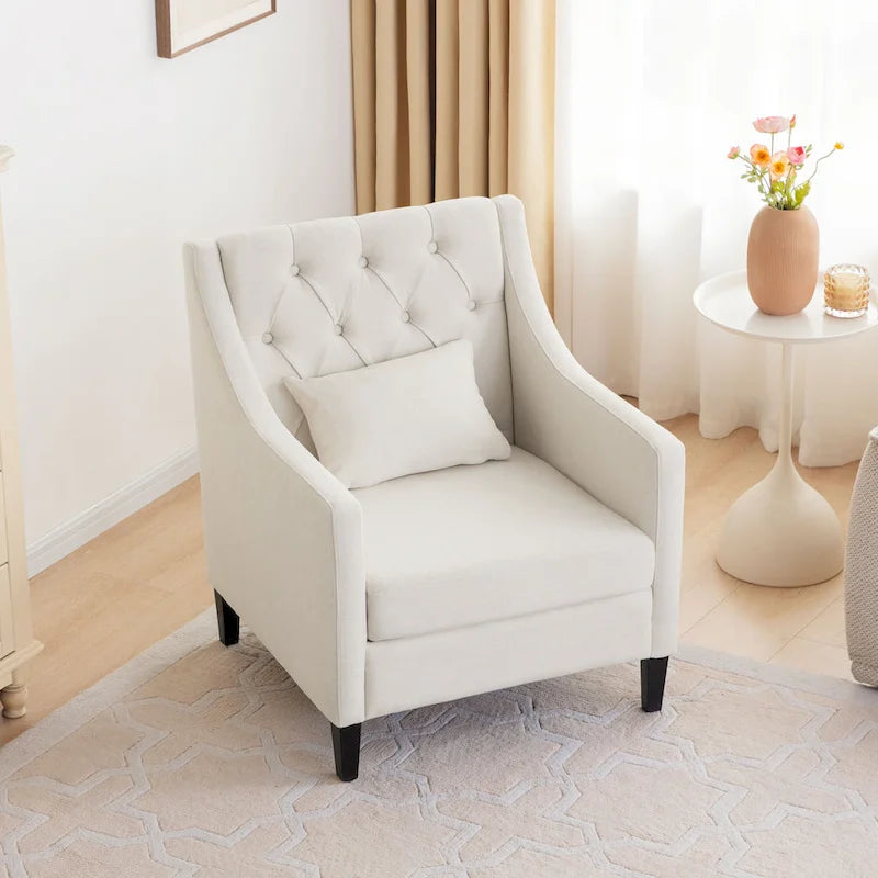 Upholstered Accent Armchair – Available in Blue, Dark Teal & Beige