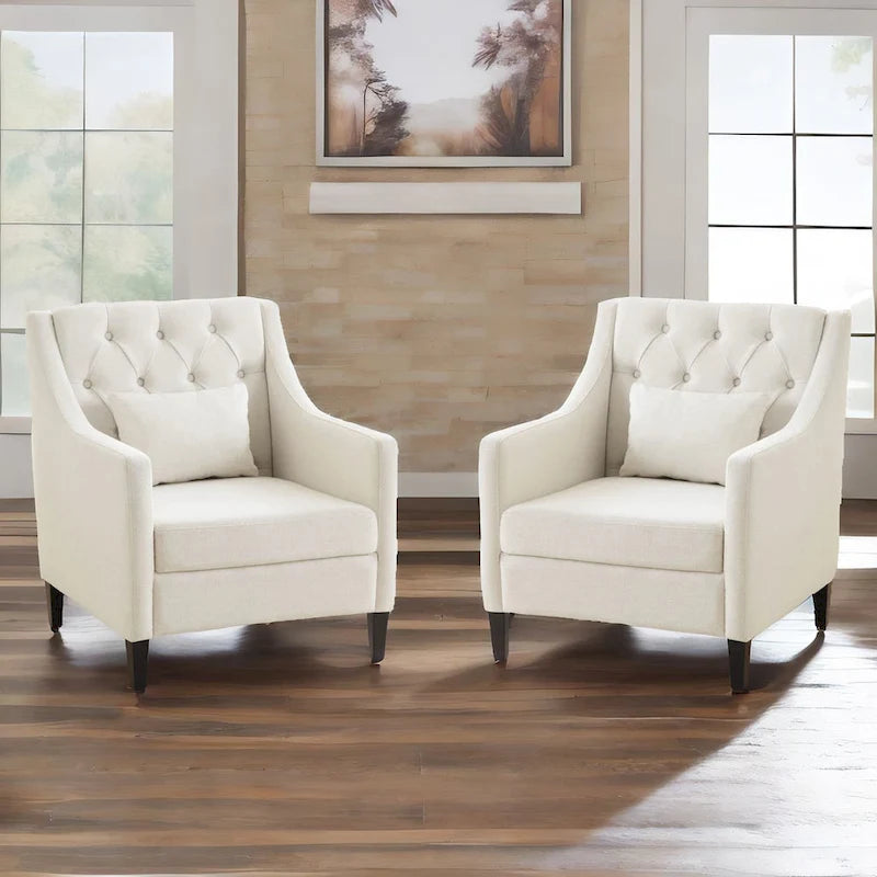 Upholstered Accent Armchair – Available in Blue, Dark Teal & Beige