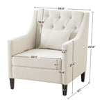 Upholstered Accent Armchair – Available in Blue, Dark Teal & Beige