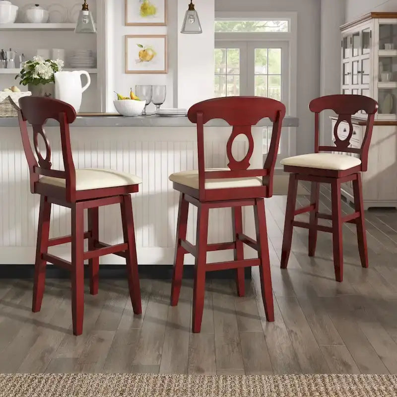 Napoleon Back Wood Swivel Chair – Counter & Bar Height
