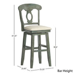 Napoleon Back Wood Swivel Chair – Counter & Bar Height
