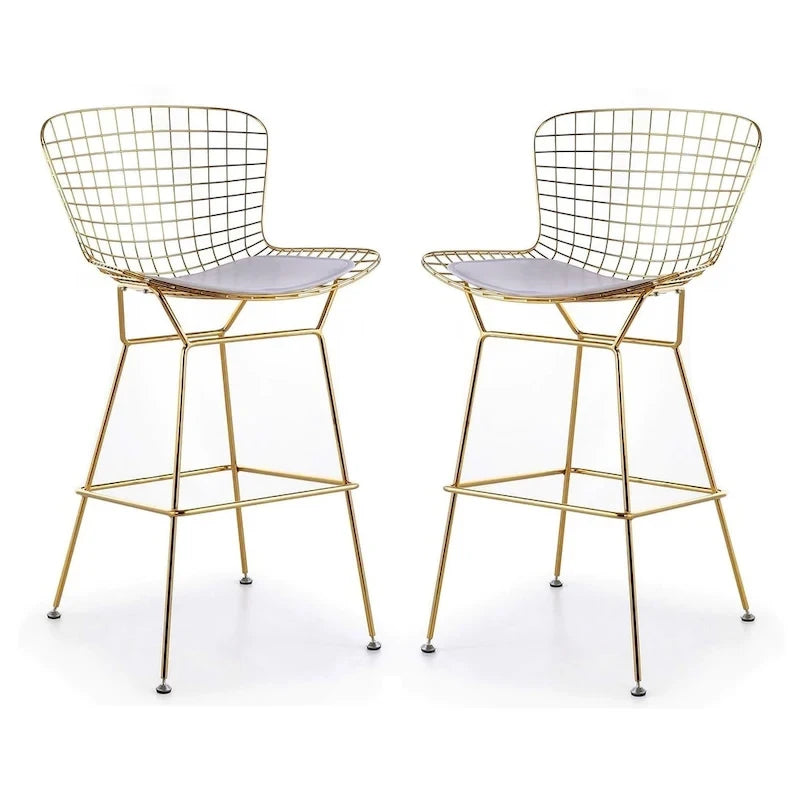 Wire Frame Counter Stool with Cushion Seat