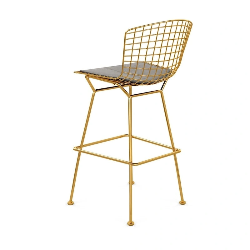 Wire Frame Counter Stool with Cushion Seat