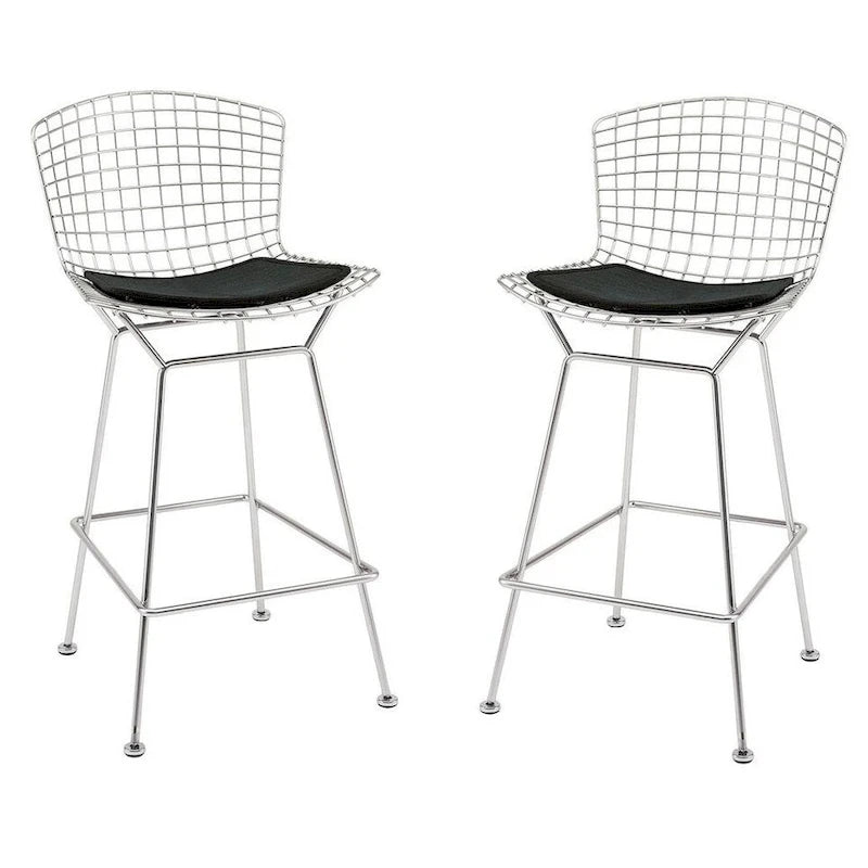 Wire Frame Counter Stool with Cushion Seat