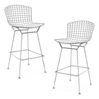 Wire Frame Counter Stool with Cushion Seat