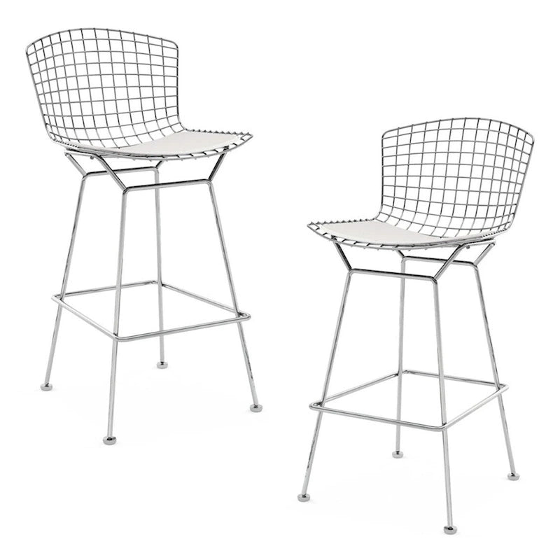 Wire Frame Counter Stool with Cushion Seat