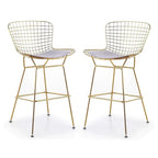 Wire Frame Counter Stool with Cushion Seat