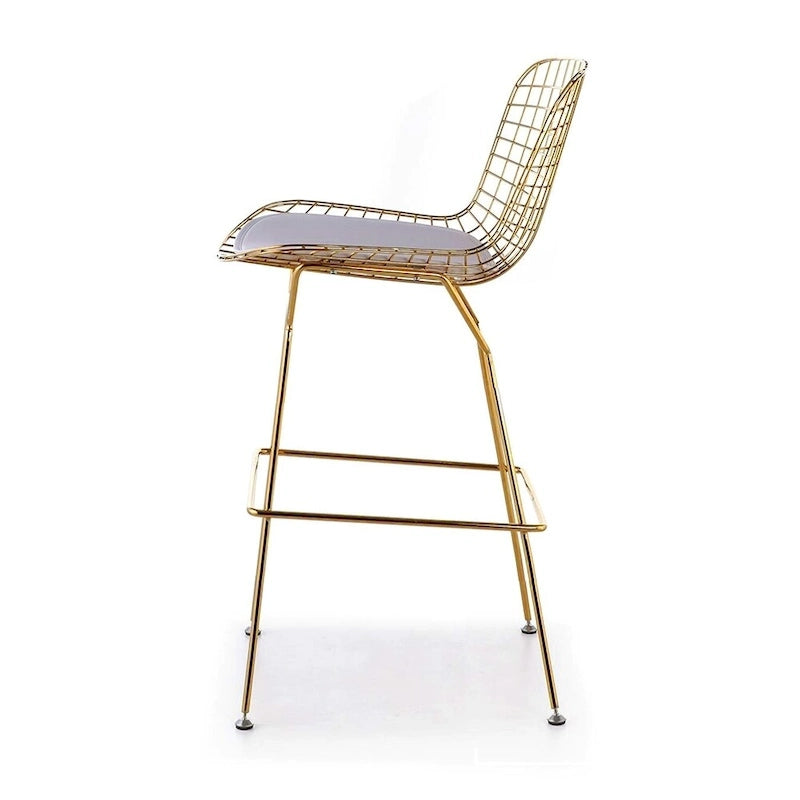 Wire Frame Counter Stool with Cushion Seat