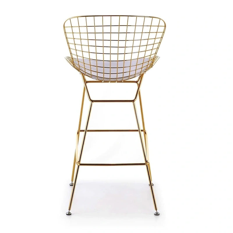 Wire Frame Counter Stool with Cushion Seat
