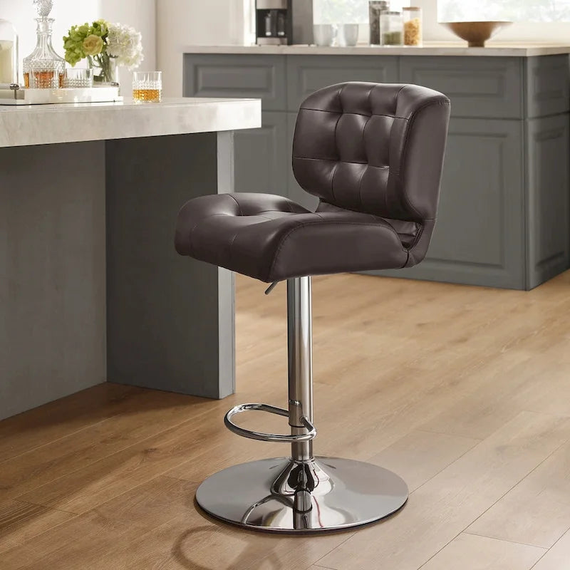 Adjustable Faux Leather Barstool