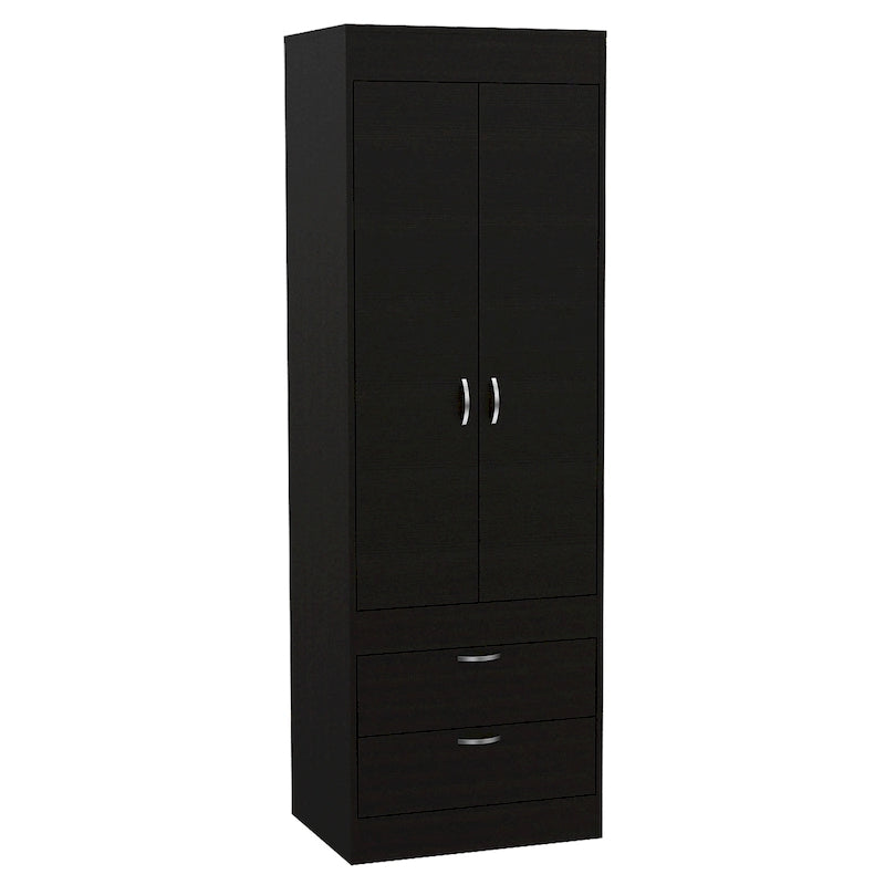 Lisboa Armoire with Double Doors, 2 Drawers and Hanging Rod