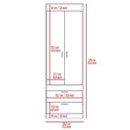 Lisboa Armoire with Double Doors, 2 Drawers and Hanging Rod