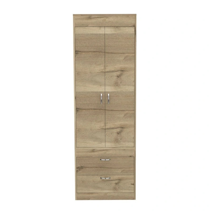 Lisboa Armoire with Double Doors, 2 Drawers and Hanging Rod