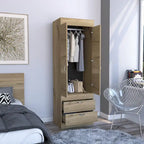 Lisboa Armoire with Double Doors, 2 Drawers and Hanging Rod