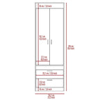 Lisboa Armoire with Double Doors, 2 Drawers and Hanging Rod
