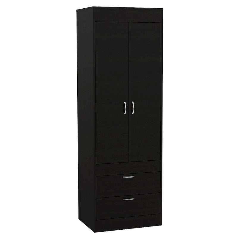 Lisboa Armoire with Double Doors, 2 Drawers and Hanging Rod