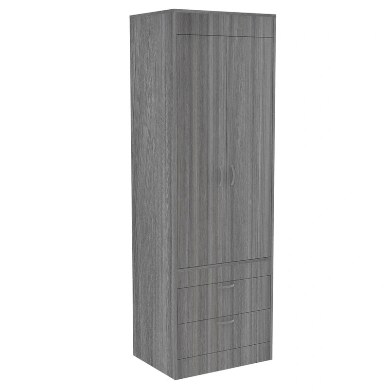 Lisboa Armoire with Double Doors, 2 Drawers and Hanging Rod