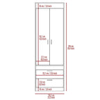 Lisboa Armoire with Double Doors, 2 Drawers and Hanging Rod