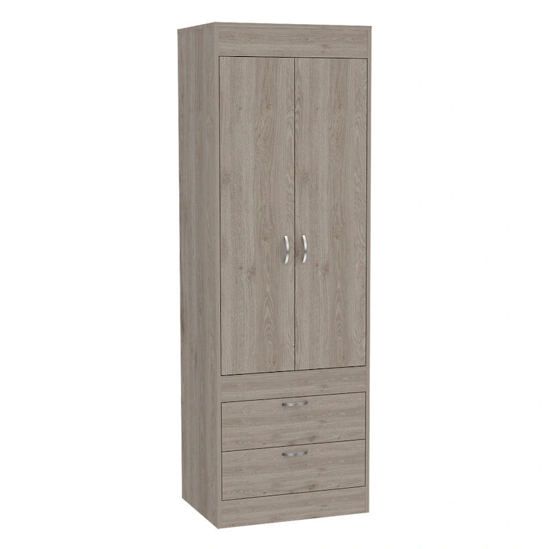 Lisboa Armoire with Double Doors, 2 Drawers and Hanging Rod