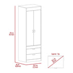 Lisboa Armoire with Double Doors, 2 Drawers and Hanging Rod