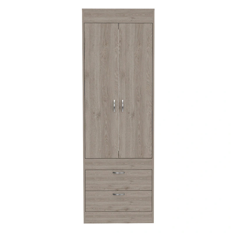Lisboa Armoire with Double Doors, 2 Drawers and Hanging Rod