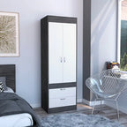 Lisboa Armoire with Double Doors, 2 Drawers and Hanging Rod