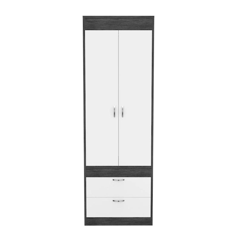 Lisboa Armoire with Double Doors, 2 Drawers and Hanging Rod