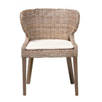 Bohemian Dining Chair – Natural Kubu Rattan & Mahogany Wood