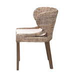 Bohemian Dining Chair – Natural Kubu Rattan & Mahogany Wood