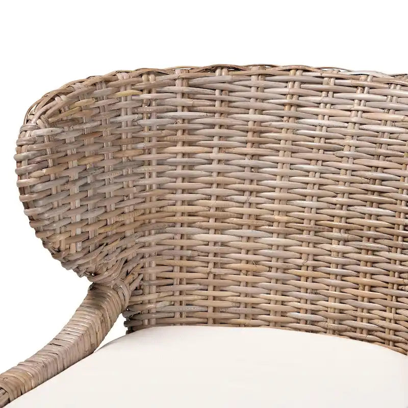 Bohemian Dining Chair – Natural Kubu Rattan & Mahogany Wood