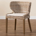 Bohemian Dining Chair – Natural Kubu Rattan & Mahogany Wood
