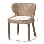 Bohemian Dining Chair – Natural Kubu Rattan & Mahogany Wood