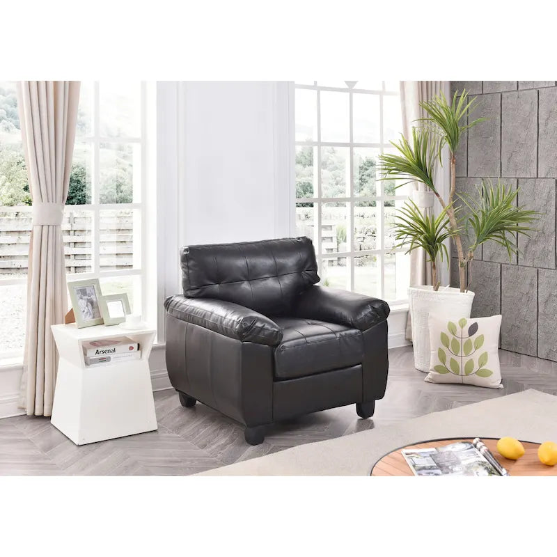 Faux Leather Accent Chair