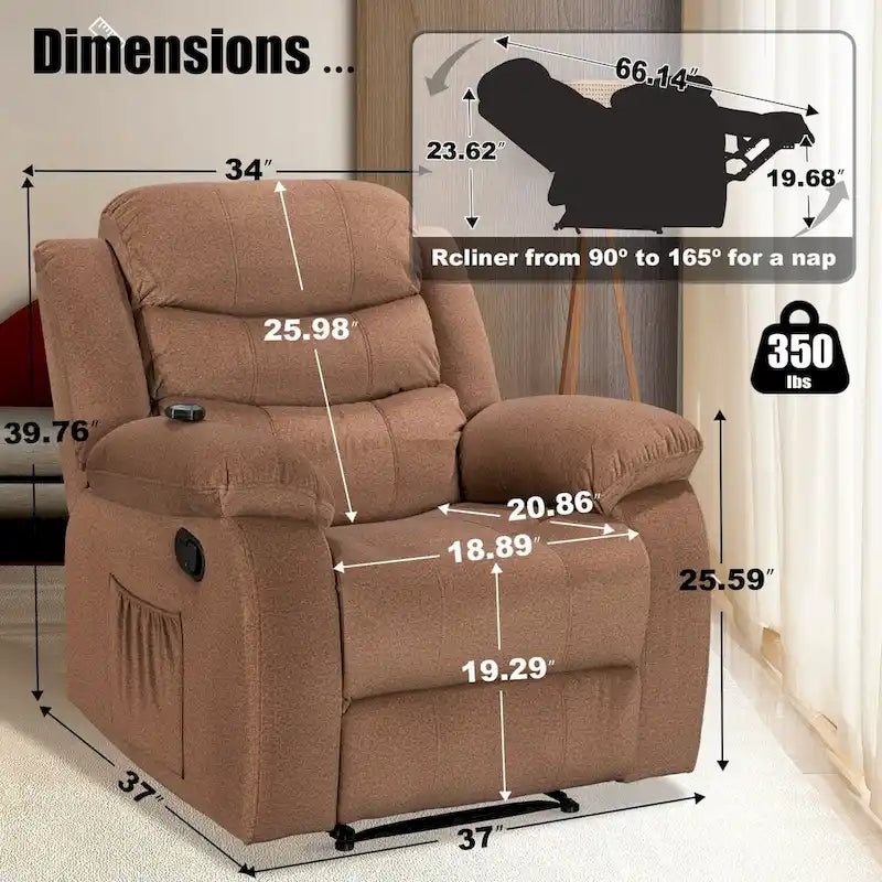 Recliner Chair with Massage and Heat