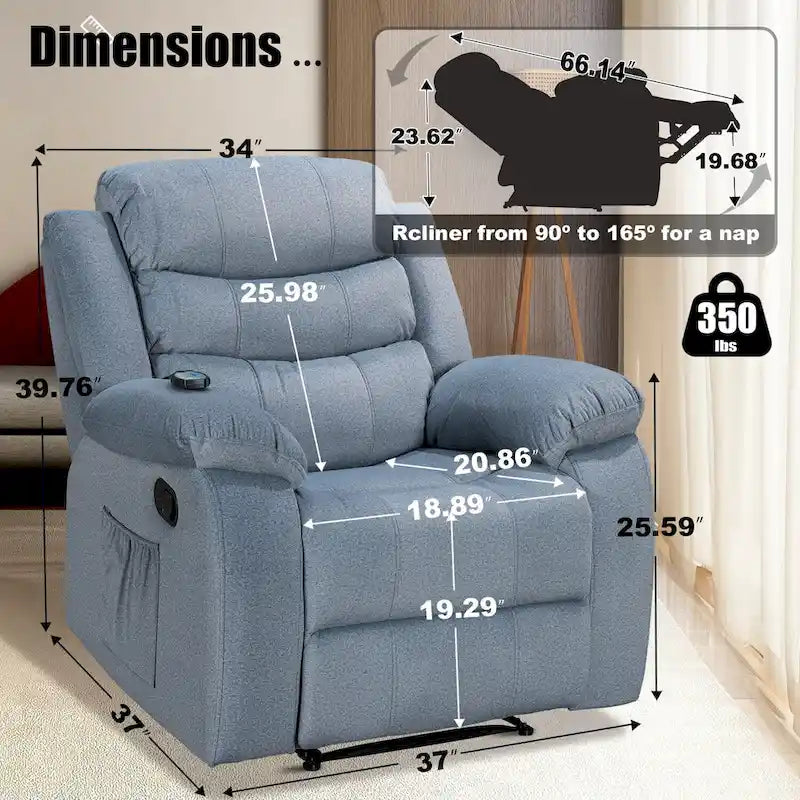 Recliner Chair with Massage and Heat